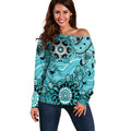 Heat Cricket Custom Off Shoulder Sweater Australian Aboriginal