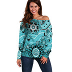 Heat Cricket Custom Off Shoulder Sweater Australian Aboriginal