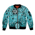 Heat Cricket Custom Sleeve Zip Bomber Jacket Australian Aboriginal