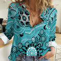 Heat Cricket Custom Women Casual Shirt Australian Aboriginal
