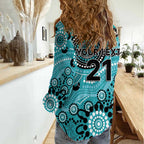 Heat Cricket Custom Women Casual Shirt Australian Aboriginal