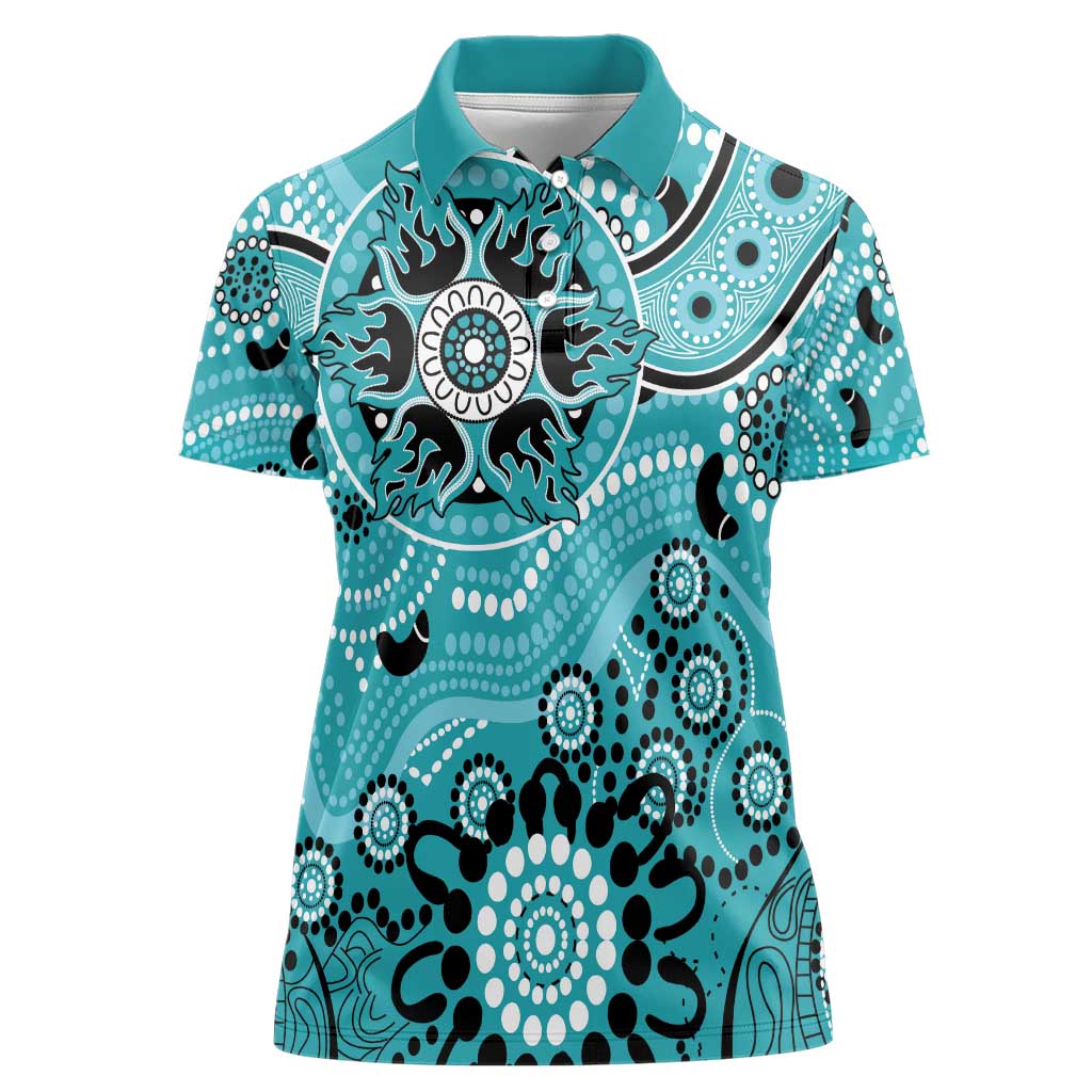 Heat Cricket Custom Women Polo Shirt Australian Aboriginal
