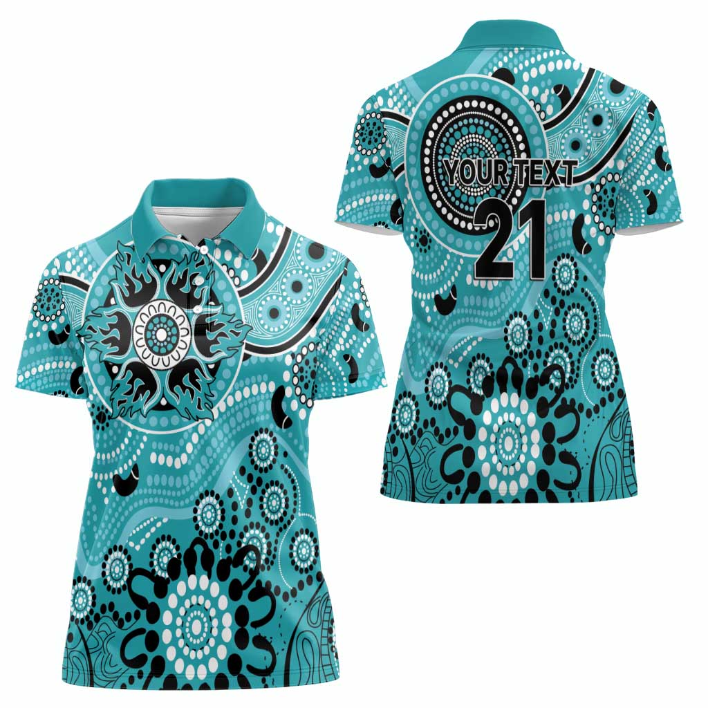 Heat Cricket Custom Women Polo Shirt Australian Aboriginal