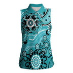 Heat Cricket Custom Women Sleeveless Polo Shirt Australian Aboriginal