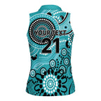 Heat Cricket Custom Women Sleeveless Polo Shirt Australian Aboriginal