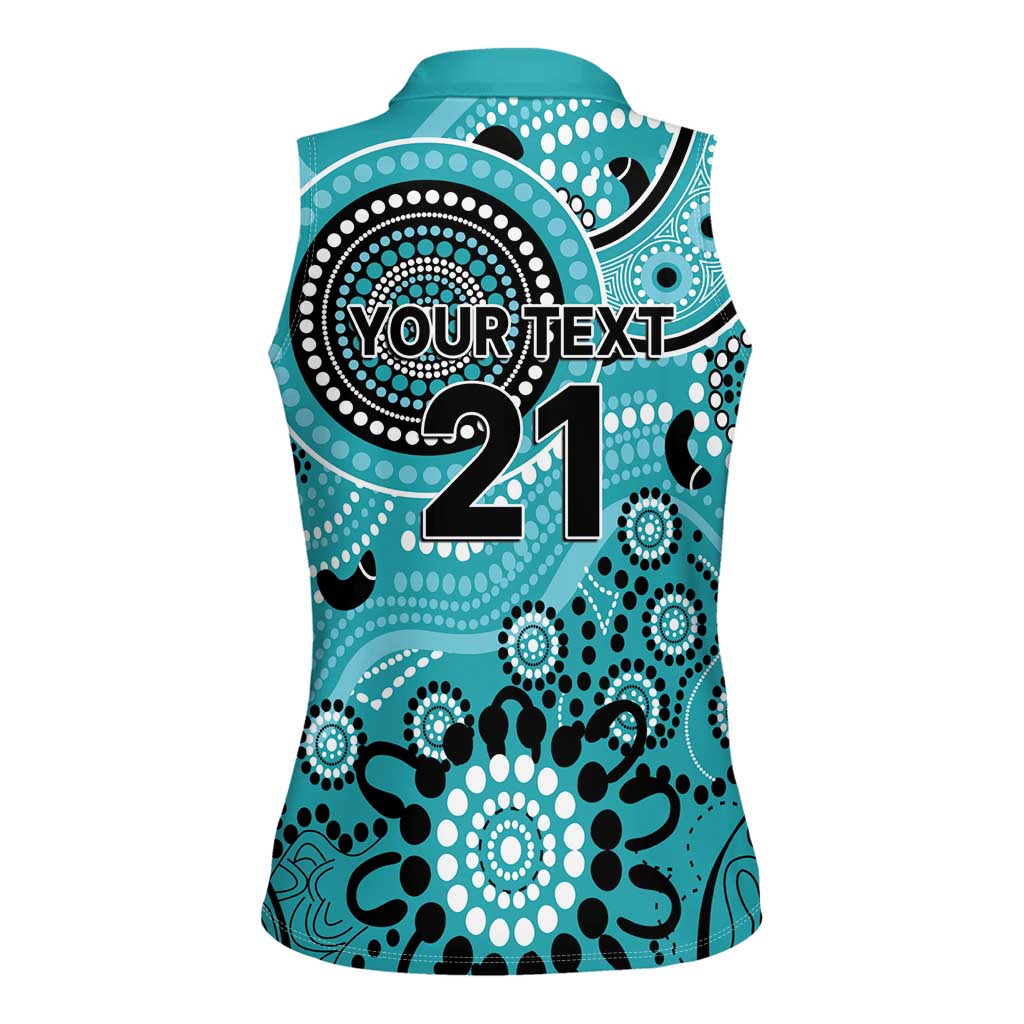 Heat Cricket Custom Women Sleeveless Polo Shirt Australian Aboriginal
