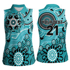 Heat Cricket Custom Women Sleeveless Polo Shirt Australian Aboriginal