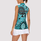 Heat Cricket Custom Women Sleeveless Polo Shirt Australian Aboriginal