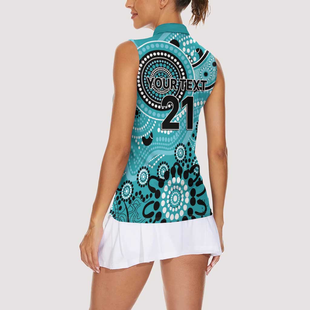 Heat Cricket Custom Women Sleeveless Polo Shirt Australian Aboriginal