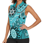 Heat Cricket Custom Women Sleeveless Polo Shirt Australian Aboriginal