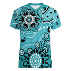 Heat Cricket Custom Women V-Neck T-Shirt Australian Aboriginal