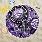 Hurricanes Cricket Custom Beach Blanket Australian Aboriginal