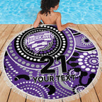 Hurricanes Cricket Custom Beach Blanket Australian Aboriginal