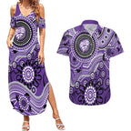 Hurricanes Cricket Custom Couples Matching Summer Maxi Dress and Hawaiian Shirt Australian Aboriginal