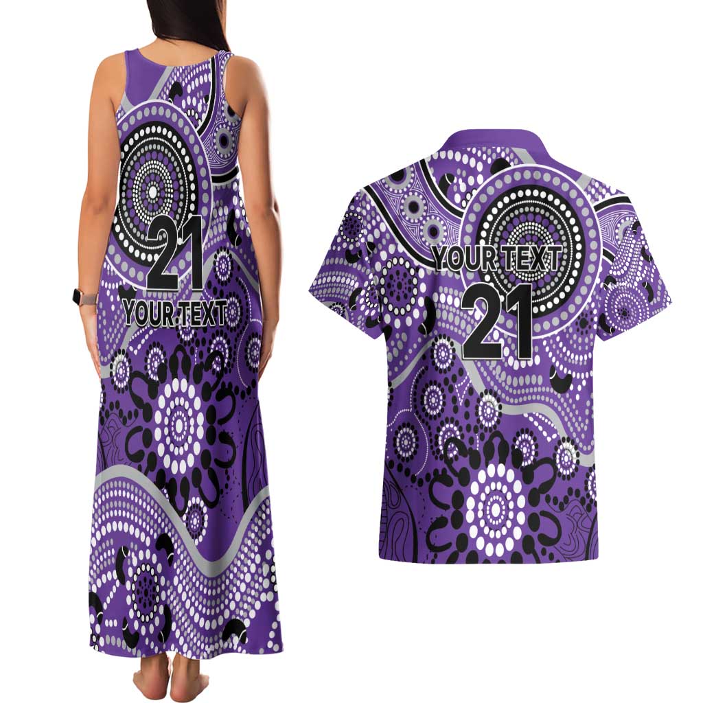 Hurricanes Cricket Custom Couples Matching Tank Maxi Dress and Hawaiian Shirt Australian Aboriginal