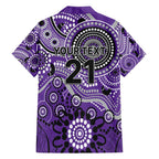 Hurricanes Cricket Custom Family Matching Off Shoulder Maxi Dress and Hawaiian Shirt Australian Aboriginal