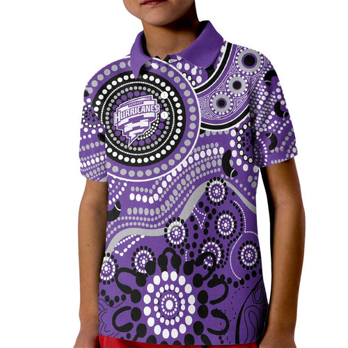 Hurricanes Cricket Custom Kid Polo Shirt Australian Aboriginal