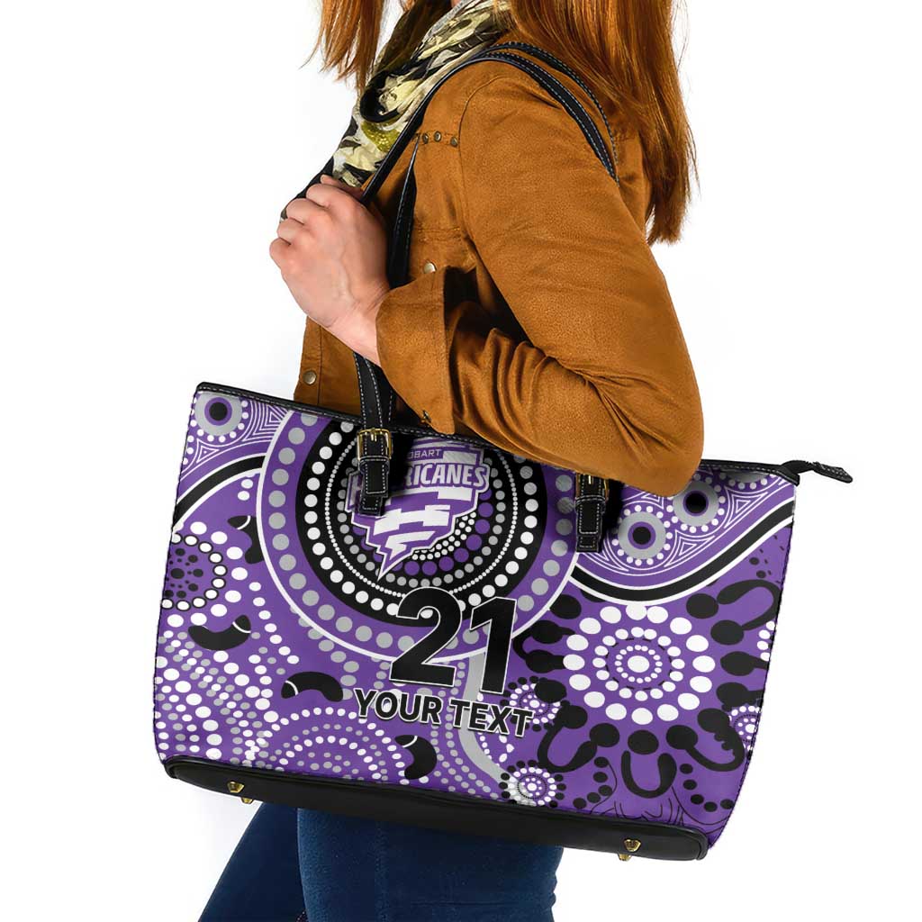 Hurricanes Cricket Custom Leather Tote Bag Australian Aboriginal