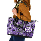 Hurricanes Cricket Custom Leather Tote Bag Australian Aboriginal
