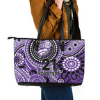 Hurricanes Cricket Custom Leather Tote Bag Australian Aboriginal