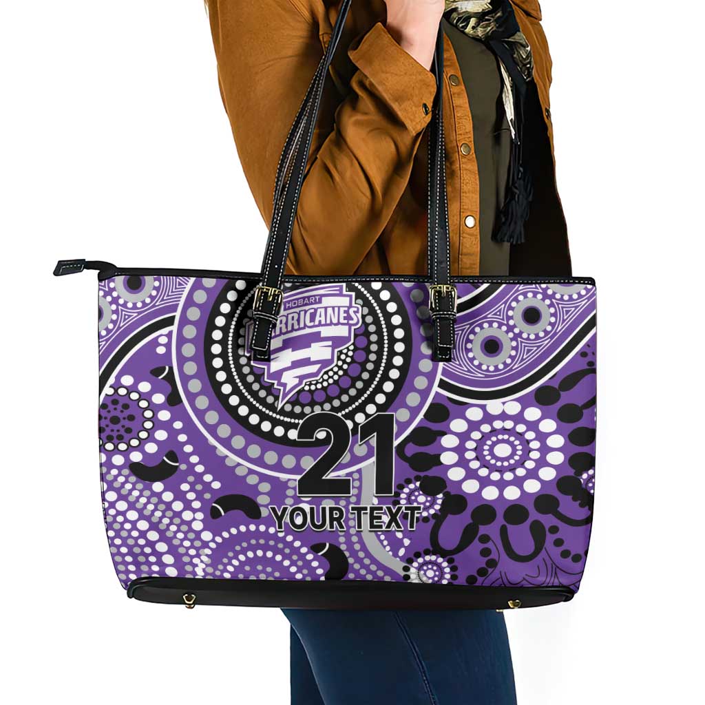 Hurricanes Cricket Custom Leather Tote Bag Australian Aboriginal