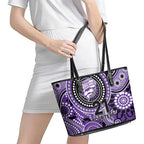 Hurricanes Cricket Custom Leather Tote Bag Australian Aboriginal