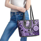 Hurricanes Cricket Custom Leather Tote Bag Australian Aboriginal