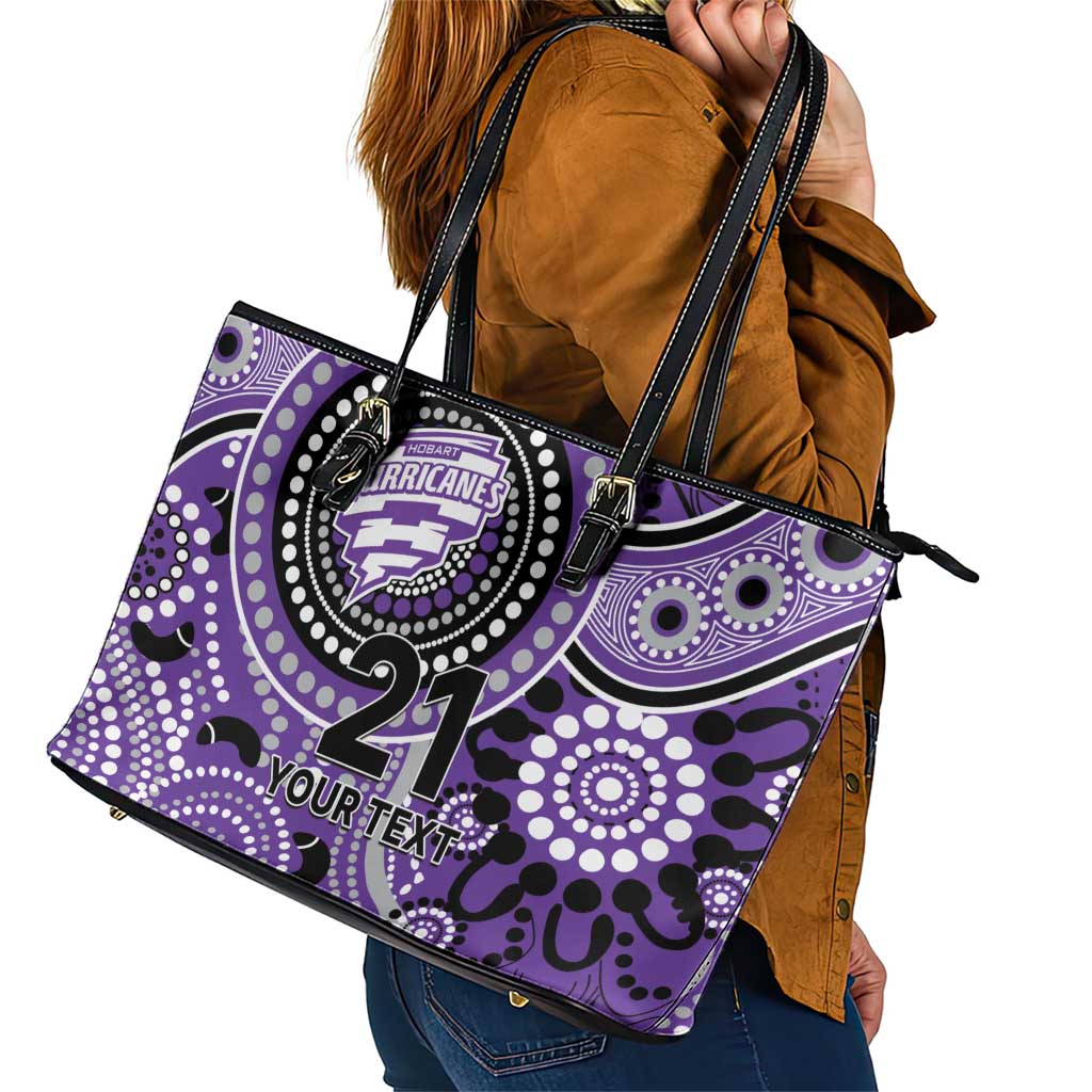 Hurricanes Cricket Custom Leather Tote Bag Australian Aboriginal