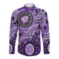 Hurricanes Cricket Custom Long Sleeve Button Shirt Australian Aboriginal