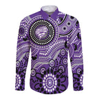 Hurricanes Cricket Custom Long Sleeve Button Shirt Australian Aboriginal