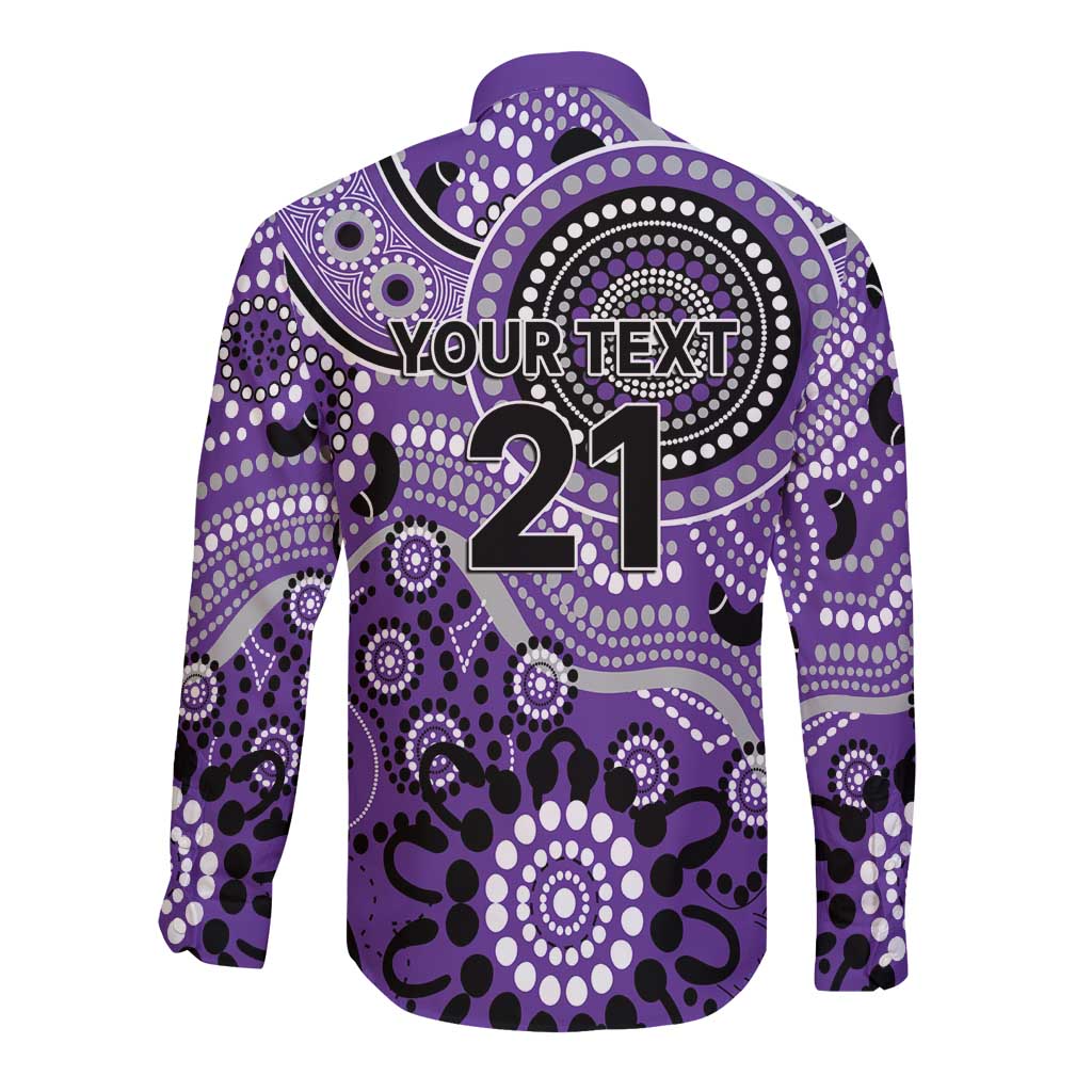 Hurricanes Cricket Custom Long Sleeve Button Shirt Australian Aboriginal