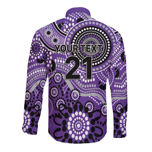 Hurricanes Cricket Custom Long Sleeve Button Shirt Australian Aboriginal