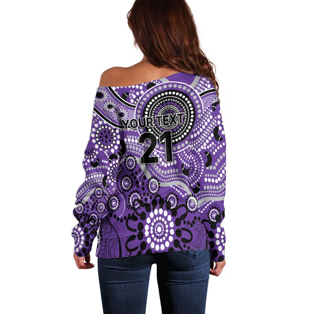 Hurricanes Cricket Custom Off Shoulder Sweater Australian Aboriginal