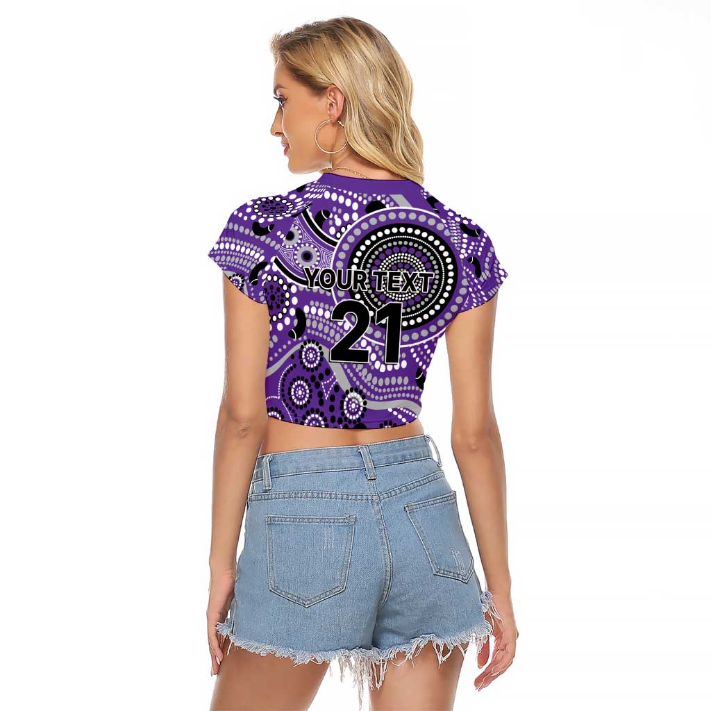 Hurricanes Cricket Custom Raglan Cropped T Shirt Australian Aboriginal