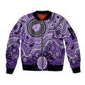 Hurricanes Cricket Custom Sleeve Zip Bomber Jacket Australian Aboriginal