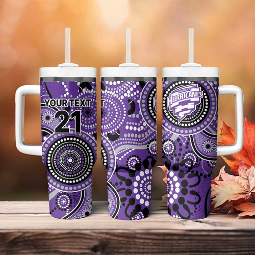 Hurricanes Cricket Custom Tumbler With Handle Australian Aboriginal