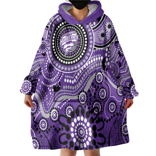 Hurricanes Cricket Custom Wearable Blanket Hoodie Australian Aboriginal