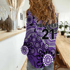 Hurricanes Cricket Custom Women Casual Shirt Australian Aboriginal
