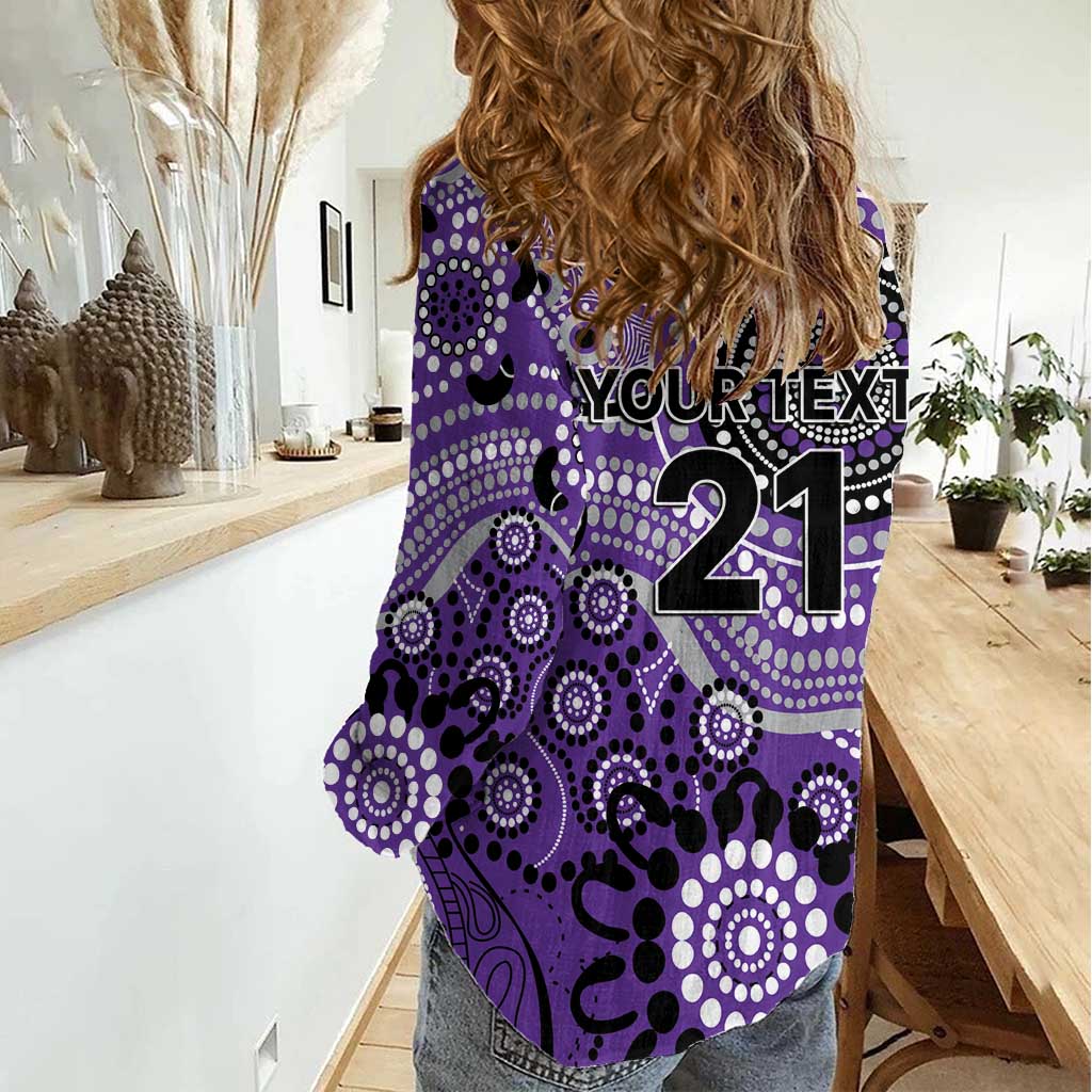 Hurricanes Cricket Custom Women Casual Shirt Australian Aboriginal