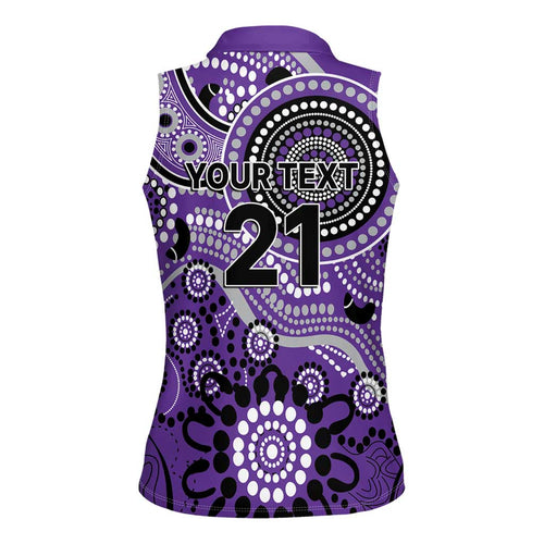 Hurricanes Cricket Custom Women Sleeveless Polo Shirt Australian Aboriginal