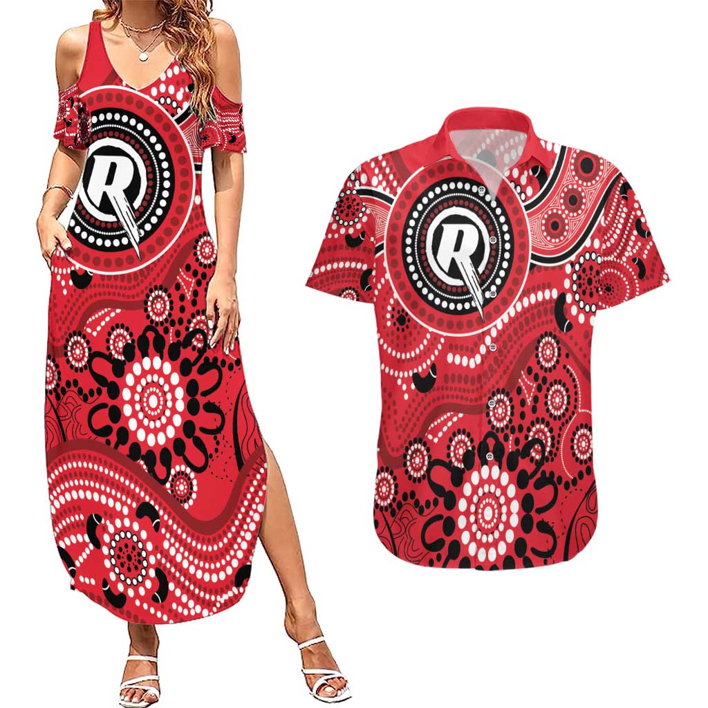 Renegades Cricket Custom Couples Matching Summer Maxi Dress and Hawaiian Shirt Australian Aboriginal