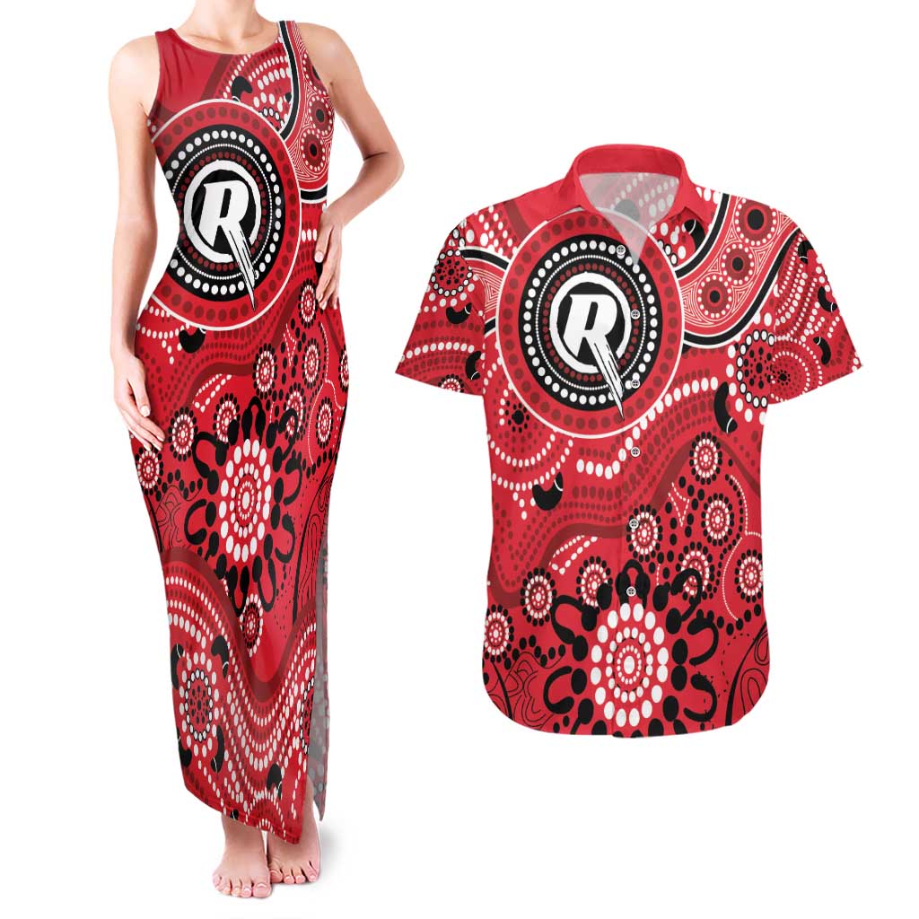 Renegades Cricket Custom Couples Matching Tank Maxi Dress and Hawaiian Shirt Australian Aboriginal