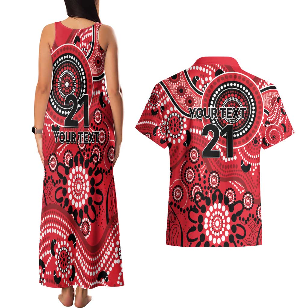 Renegades Cricket Custom Couples Matching Tank Maxi Dress and Hawaiian Shirt Australian Aboriginal