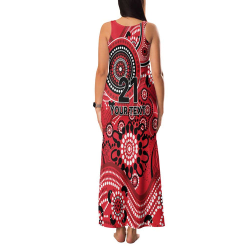 Renegades Cricket Custom Family Matching Tank Maxi Dress and Hawaiian Shirt Australian Aboriginal