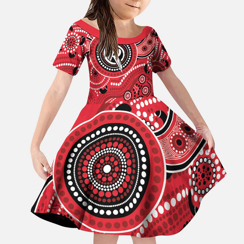 Renegades Cricket Custom Kid Short Sleeve Dress Australian Aboriginal