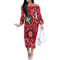 Renegades Cricket Custom Off The Shoulder Long Sleeve Dress Australian Aboriginal