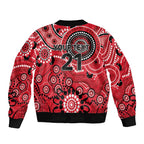 Renegades Cricket Custom Sleeve Zip Bomber Jacket Australian Aboriginal