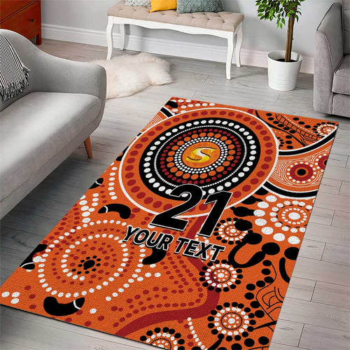 Scorchers Cricket Custom Area Rug Australian Aboriginal