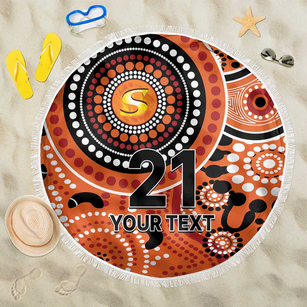 Scorchers Cricket Custom Beach Blanket Australian Aboriginal