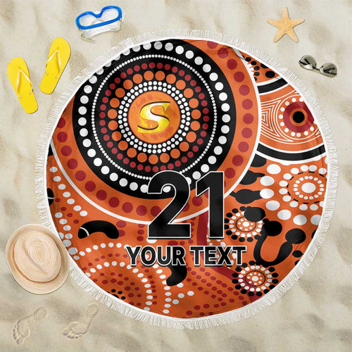 Scorchers Cricket Custom Beach Blanket Australian Aboriginal